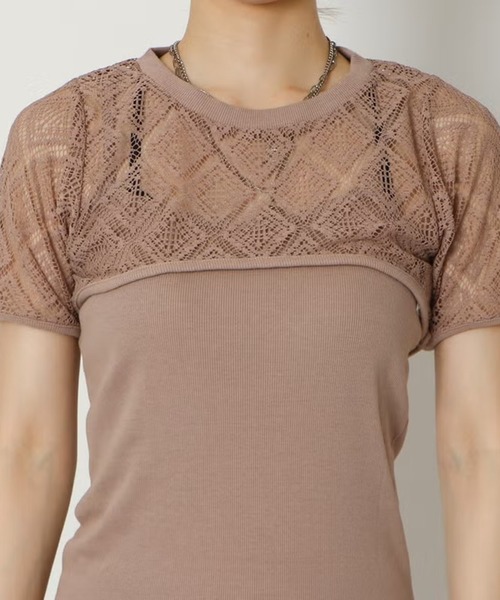 GORGE(ゴージ)の「キャミワンピース+メッシュプルオーバー(Tシャツ/カットソー・レディース・モカ/ブラック・F)」の15枚目の写真