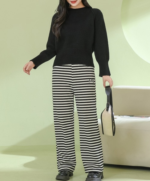 Lace Ladies（レースレディース）の「ラウンドネック コンパクト 長袖 ニット プルオーバー（ニット/セーター・レディース・ダークグレー/ベージュ/ライトグレー/アイボリー/ブラック・FREE）」の8枚目の写真