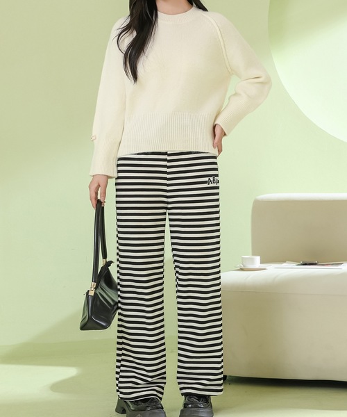 Lace Ladies（レースレディース）の「ラウンドネック コンパクト 長袖 ニット プルオーバー（ニット/セーター・レディース・ダークグレー/ベージュ/ライトグレー/アイボリー/ブラック・FREE）」の22枚目の写真