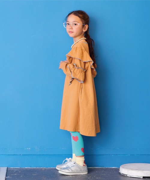 Life Support Products(ライフサポートプロダクツ)の「ダブルフリル長袖ワンピース(ワンピース・キッズ・オフホワイト/オレンジ/ラベンダー・90/100/150/140/130/120/110)」の5枚目の写真