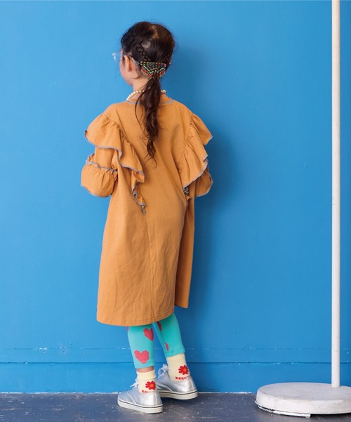 Life Support Products(ライフサポートプロダクツ)の「ダブルフリル長袖ワンピース(ワンピース・キッズ・オフホワイト/オレンジ/ラベンダー・90/100/150/140/130/120/110)」の6枚目の写真