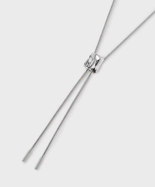 tk.TAKEO KIKUCHI（ティーケータケオキクチ）の「◆メタルループタイネックレス（ネックレス・メンズ・ブラック/シルバー/シルバー系2/シルバー系4/シルバー系5・00）」の4枚目の写真