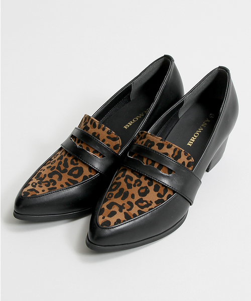 WEGO（ウィゴー）の「WEGO/ポインテッドローファー（ドレスシューズ・レディース・ブラック/アニマル・M/L）」の3枚目の写真