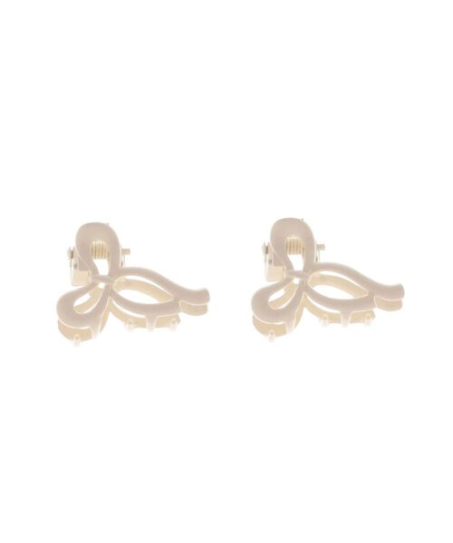 EATME（イートミー）の「リボンミニヘアクリップセット（バレッタ/ヘアクリップ・レディース・シルバー/アイボリー・FREE）」の3枚目の写真