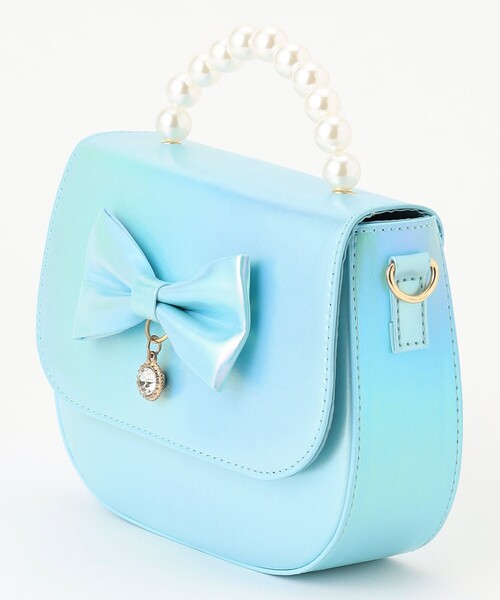 ANY（エニィ）の「リボンエナメル2WAY バッグ（ショルダーバッグ・キッズ・ピンク系/サックスブルー系・F）」の9枚目の写真