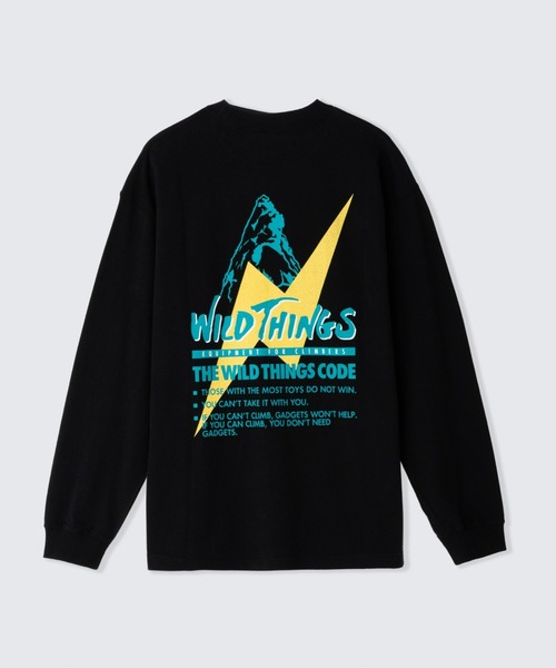 WILD THINGS（ワイルドシングス）の「【WILDTHINGS / ワイルドシングス】マウンテンロングスリーブティ│MOUNTAIN L/S TEE（Tシャツ/カットソー・メンズ・オレンジ系その他/ブラック/ホワイト/ミント・S/L/M/XL）」の2枚目の写真