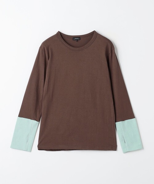 green label relaxing（グリーンレーベルリラクシング）の「TJ 天竺 袖配色 ロングスリーブ / キッズ  140cm-160cm（Tシャツ/カットソー・キッズ・ライラック/ブラック/オフホワイト/ブラウン・140cm/150cm/160cm）」の3枚目の写真