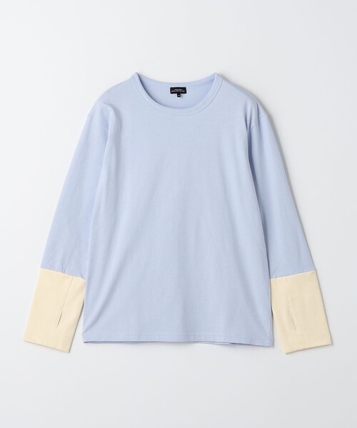 green label relaxing（グリーンレーベルリラクシング）の「TJ 天竺 袖配色 ロングスリーブ / キッズ  140cm-160cm（Tシャツ/カットソー・キッズ・ライラック/ブラック/オフホワイト/ブラウン・140cm/150cm/160cm）」の4枚目の写真