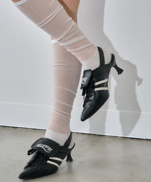 フクページ　極美品　YELLO スニーカーミュール　レース　Lサイズ YELLO / BLEACH SNEAKER MULES