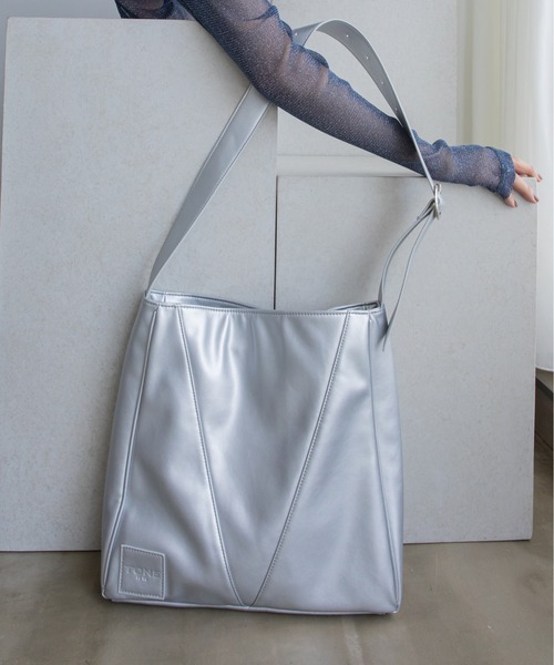 ヴィーガンレザー切替トートショルダーバッグ（ショルダーバッグ）｜VACANCY（ヴァカンシー）