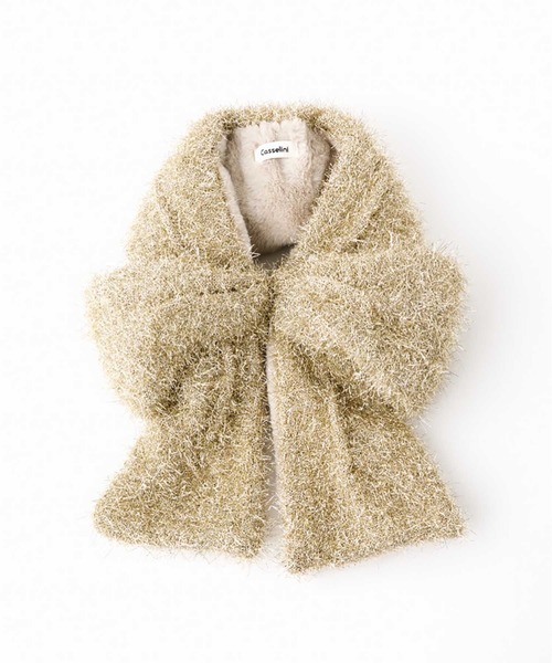 Casselini（キャセリーニ）の「Casselini(キャセリーニ)シャイニーヤーンリボンティペット（マフラー・レディース・マルチ/シルバー/ゴールド・FREE）」の6枚目の写真