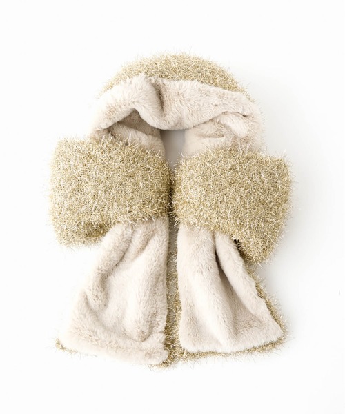 Casselini（キャセリーニ）の「Casselini(キャセリーニ)シャイニーヤーンリボンティペット（マフラー・レディース・マルチ/シルバー/ゴールド・FREE）」の7枚目の写真