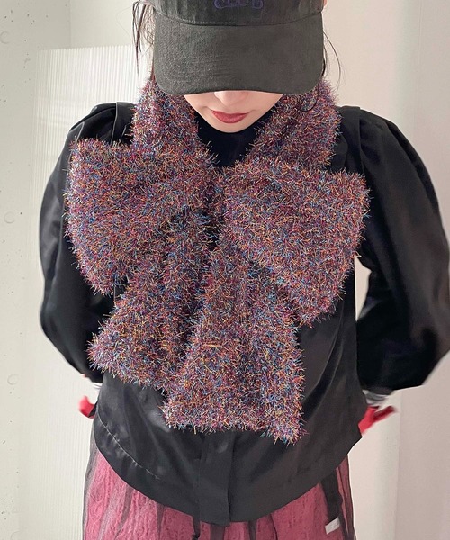 Casselini（キャセリーニ）の「Casselini(キャセリーニ)シャイニーヤーンリボンティペット（マフラー・レディース・マルチ/シルバー/ゴールド・FREE）」の15枚目の写真