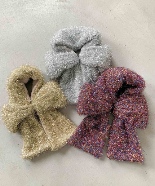 Casselini（キャセリーニ）の「Casselini(キャセリーニ)シャイニーヤーンリボンティペット（マフラー・レディース・マルチ/シルバー/ゴールド・FREE）」の20枚目の写真