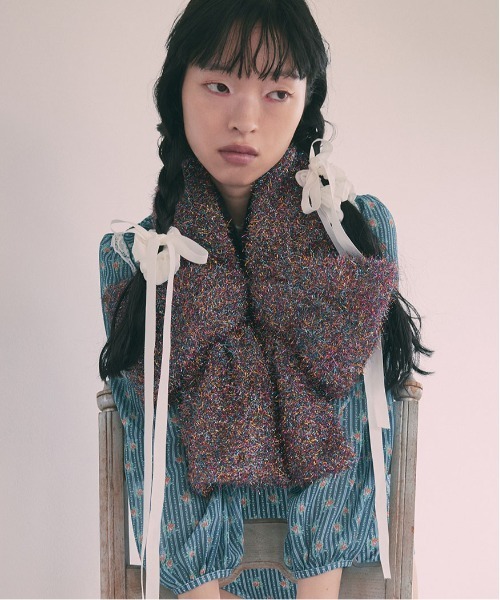 Casselini（キャセリーニ）の「Casselini(キャセリーニ)シャイニーヤーンリボンティペット（マフラー・レディース・マルチ/シルバー/ゴールド・FREE）」の22枚目の写真