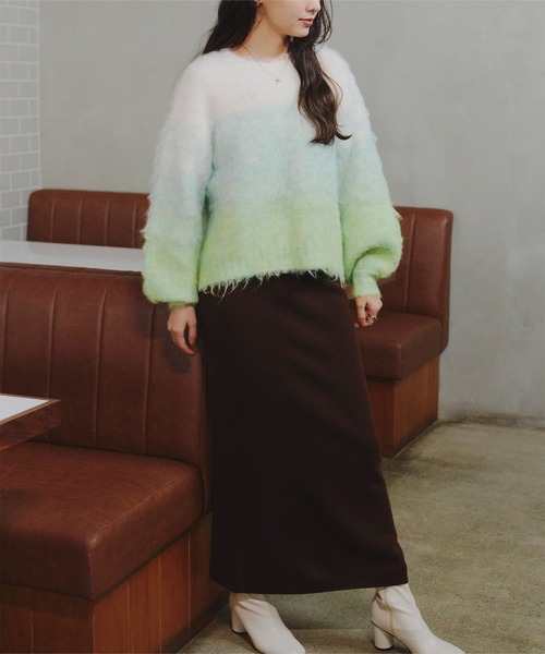 ALITE WEAR 水着 グラデーションブルー 26 アクアフィットネス用セパレーツ(めくれにくいボタン付／3XL