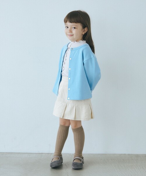 green label relaxing（グリーンレーベルリラクシング）の「TJ 裏毛 カーディガン / キッズ  100cm-130cm（カーディガン/ボレロ・キッズ・ナチュラル/ブラック/ライトブルー・100cm/110cm/120cm/130cm）」の5枚目の写真