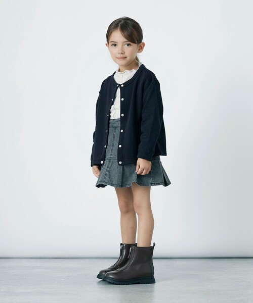 green label relaxing（グリーンレーベルリラクシング）の「TJ 裏毛 カーディガン / キッズ  100cm-130cm（カーディガン/ボレロ・キッズ・ナチュラル/ブラック/ライトブルー・100cm/110cm/120cm/130cm）」の8枚目の写真