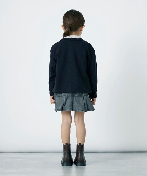 green label relaxing（グリーンレーベルリラクシング）の「TJ 裏毛 カーディガン / キッズ  100cm-130cm（カーディガン/ボレロ・キッズ・ナチュラル/ブラック/ライトブルー・100cm/110cm/120cm/130cm）」の9枚目の写真