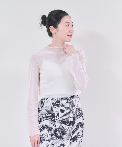 DOLLUPOOPS（ドールアップウップス）の「ベロアメッシュボトルネックトップス（その他トップス・レディース・ホワイト/ブラック・38）」の19枚目の写真