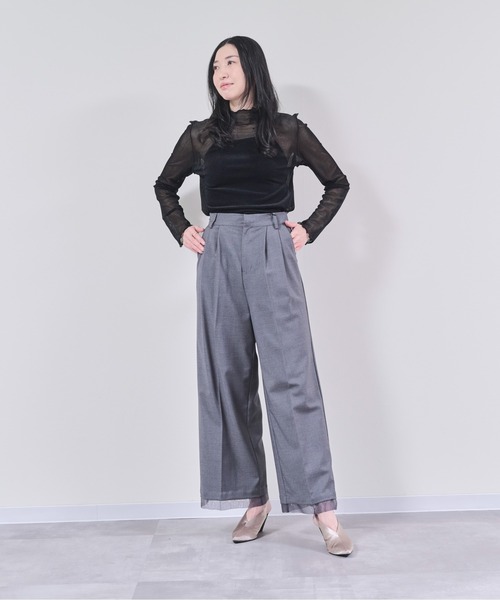 DOLLUPOOPS（ドールアップウップス）の「ベロアメッシュボトルネックトップス（その他トップス・レディース・ホワイト/ブラック・38）」の13枚目の写真