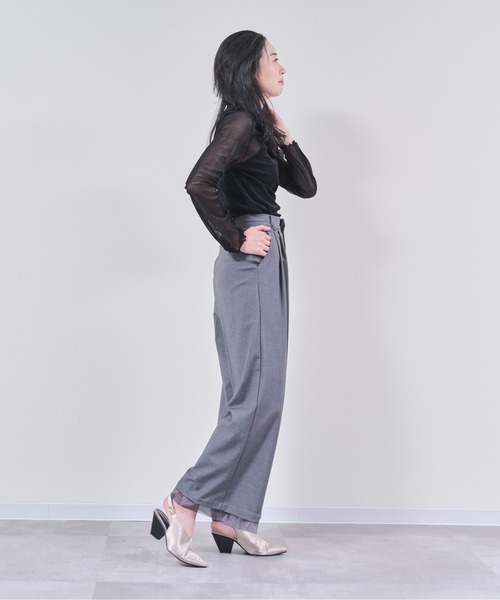 DOLLUPOOPS（ドールアップウップス）の「ベロアメッシュボトルネックトップス（その他トップス・レディース・ホワイト/ブラック・38）」の14枚目の写真