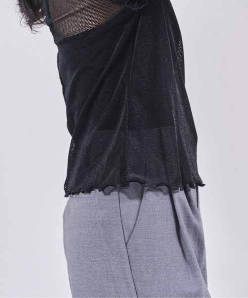 DOLLUPOOPS（ドールアップウップス）の「ベロアメッシュボトルネックトップス（その他トップス・レディース・ホワイト/ブラック・38）」の12枚目の写真