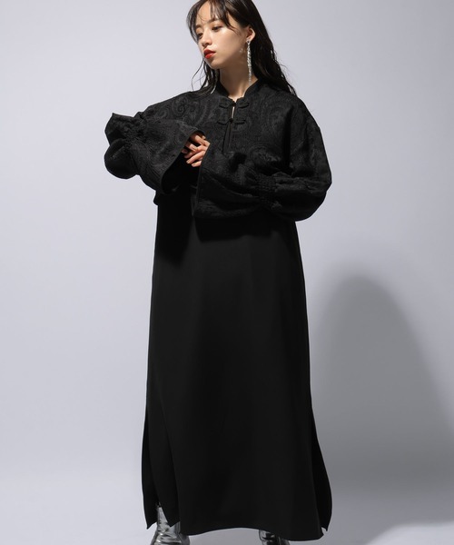 HARE（ハレ）の「ジャガードチャイナレイヤーライクフレアワンピース(HARE)（ワンピース・レディース・ネイビー/ブラック/グレー・FREE）」の9枚目の写真