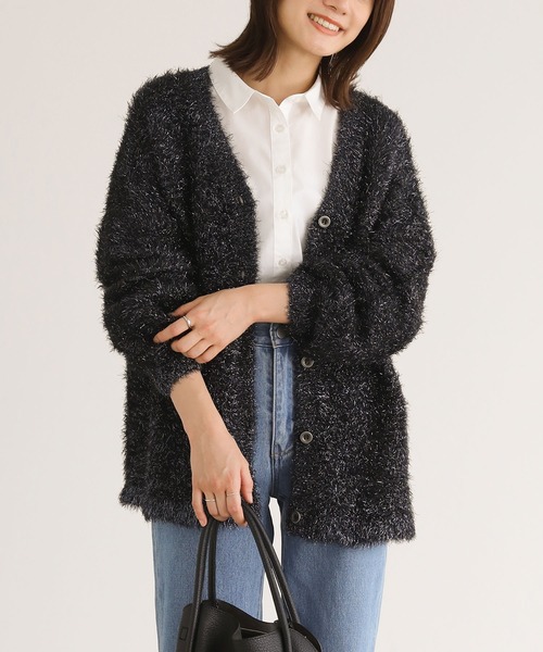 ラメシャギーニットカーディガン』（カーディガン/ボレロ）｜n