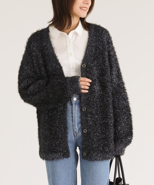 n'OrLABEL（ノアールレーベル）の「『ラメシャギーニットカーディガン』（カーディガン/ボレロ・レディース・ゴールド/シルバー/ブラック・FREE）」の15枚目の写真