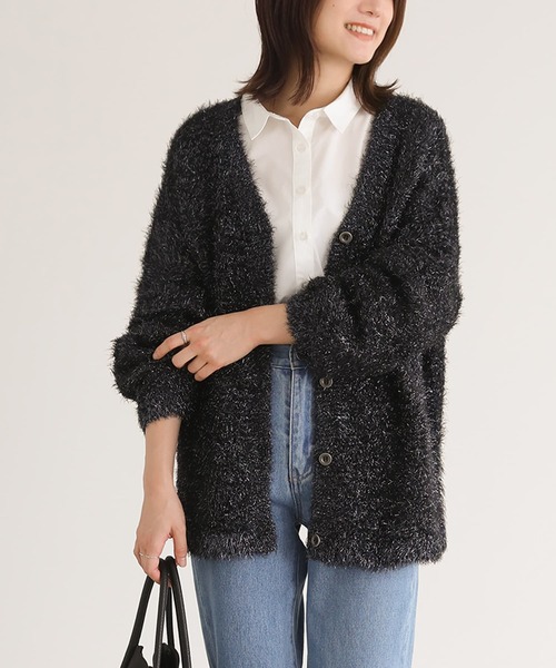 n'OrLABEL（ノアールレーベル）の「『ラメシャギーニットカーディガン』（カーディガン/ボレロ・レディース・ゴールド/シルバー/ブラック・FREE）」の16枚目の写真