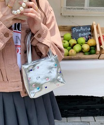 BAYBLO | (SB)フェイクレザー ビジュー アレンジ 2WAY ハンドバッグ(ハンドバッグ)