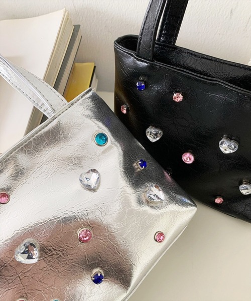 BAYBLO(ベイブロ)の「(SB)フェイクレザー ビジュー アレンジ 2WAY ハンドバッグ(ハンドバッグ・レディース・シルバー/ブラック・ONE SIZE)」の12枚目の写真