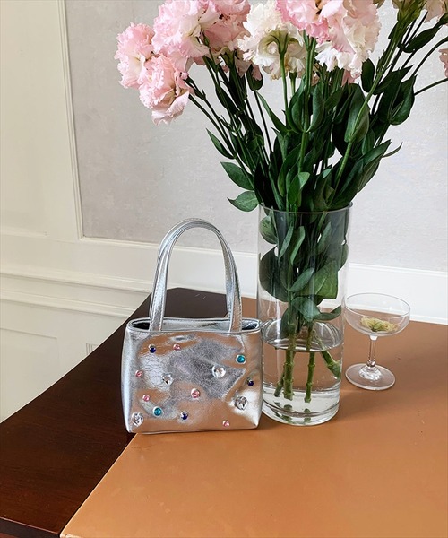 BAYBLO(ベイブロ)の「(SB)フェイクレザー ビジュー アレンジ 2WAY ハンドバッグ(ハンドバッグ・レディース・シルバー/ブラック・ONE SIZE)」の14枚目の写真