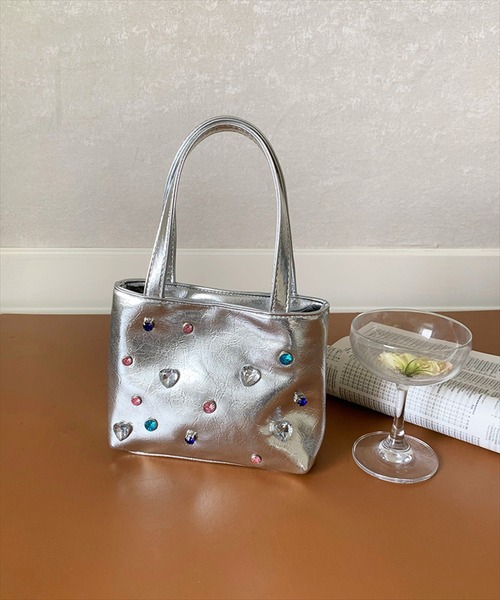 BAYBLO(ベイブロ)の「(SB)フェイクレザー ビジュー アレンジ 2WAY ハンドバッグ(ハンドバッグ・レディース・シルバー/ブラック・ONE SIZE)」の18枚目の写真