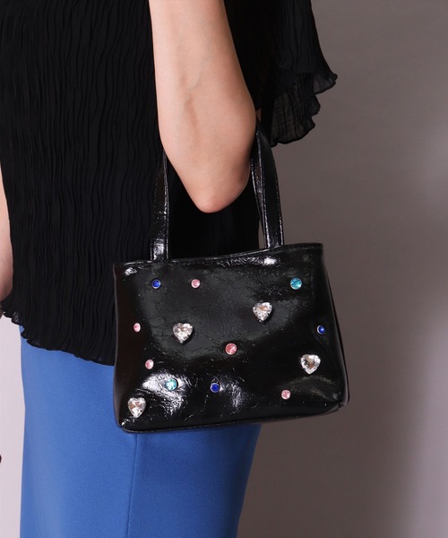 BAYBLO(ベイブロ)の「(SB)フェイクレザー ビジュー アレンジ 2WAY ハンドバッグ(ハンドバッグ・レディース・シルバー/ブラック・ONE SIZE)」の20枚目の写真