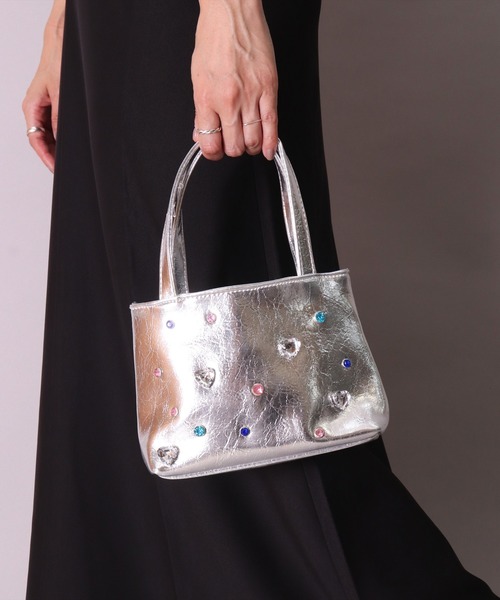 BAYBLO(ベイブロ)の「(SB)フェイクレザー ビジュー アレンジ 2WAY ハンドバッグ(ハンドバッグ・レディース・シルバー/ブラック・ONE SIZE)」の22枚目の写真