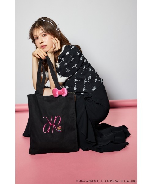 rienda（リエンダ）の「ハローキティトートバッグ HELLO KITTY TOTE BAG（トートバッグ・レディース・ブラック/アイボリー・FREE）」の6枚目の写真