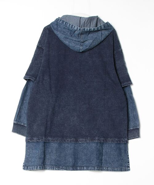 mililopiulu ケミカルデニム裏毛フーディーパーカー mililopiulu ケミカルデニム裏毛フーディー（パーカー