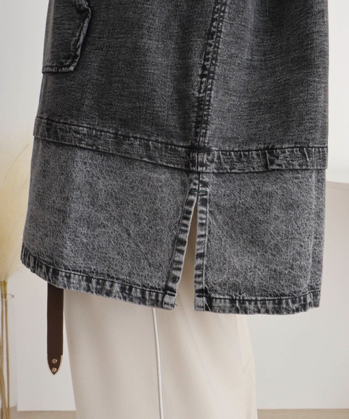 mililopiulu ケミカルデニム裏毛フーディーパーカー mililopiulu ケミカルデニム裏毛フーディー（パーカー