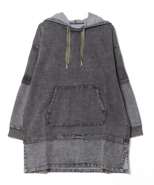 mililopiulu ケミカルデニム裏毛フーディーパーカー mililopiulu ケミカルデニム裏毛フーディー（パーカー