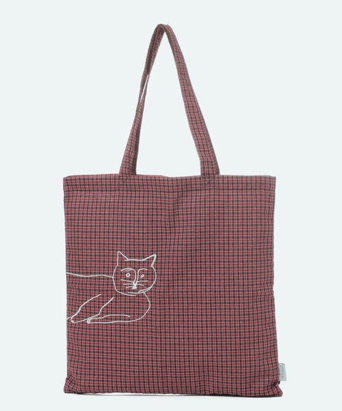studio CLIP（スタディオクリップ）の「【Orneko BY CLIP】刺繍トートバッグ（エコバッグ/サブバッグ・レディース・グレー/ネイビー/ベージュ/ピンク/スモーク/レッド・FREE）」の12枚目の写真