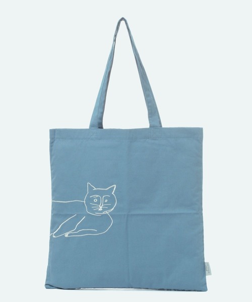 studio CLIP（スタディオクリップ）の「【Orneko BY CLIP】刺繍トートバッグ（エコバッグ/サブバッグ・レディース・グレー/ネイビー/ベージュ/ピンク/スモーク/レッド・FREE）」の14枚目の写真