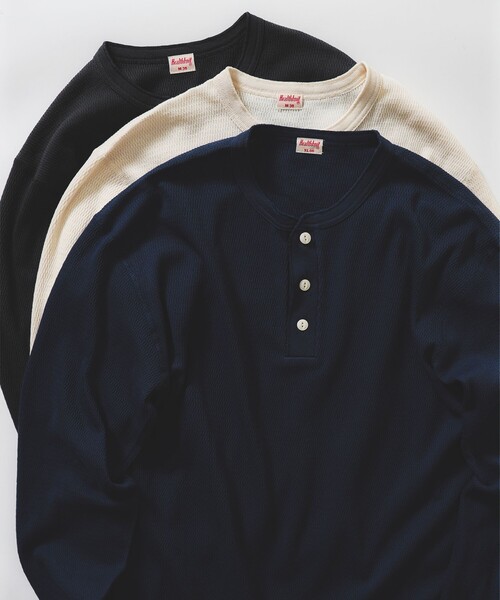 【セール】Healthknit / 別注 Honeycomb Thermal Henry Neck Long Sleeve T-shirt(Tシャツ/カットソー)|Healthknit(ヘルスニット)