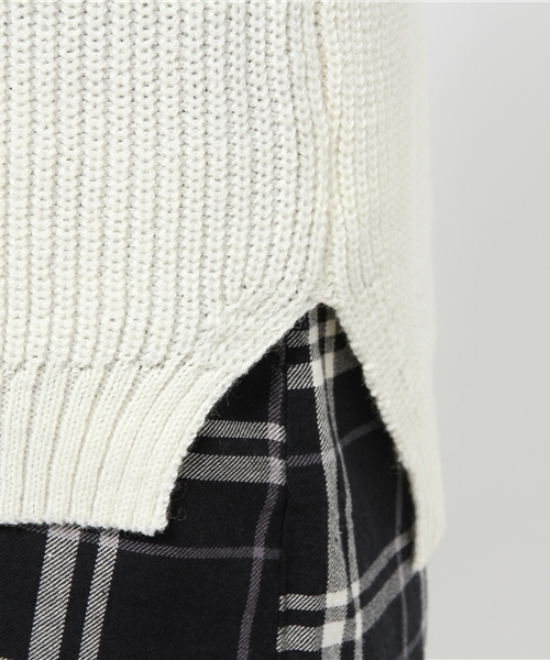 CIAOPANIC(チャオパニック)の「【Ciaopanic】 タートルネックKNITベスト(ニット/セーター・レディース・グレー/ネイビー/カーキ/オフホワイト・FREE)」の7枚目の写真