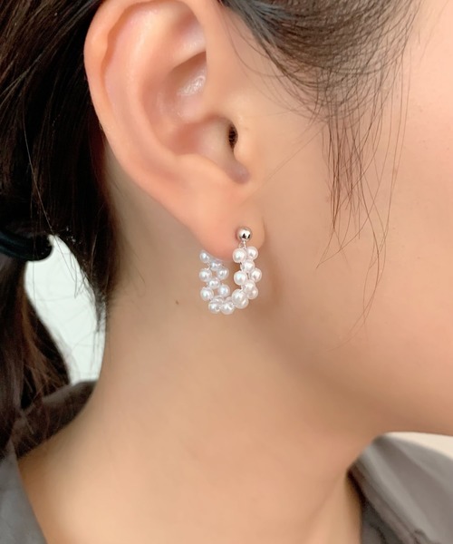 CAREERING - 【両耳用】 フープ ピアス- CHANSON 301（WH