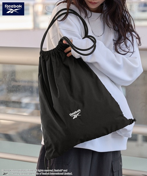 Reebok/リーボック 別注 ロゴ刺繍 ナイロンナップサック MONO