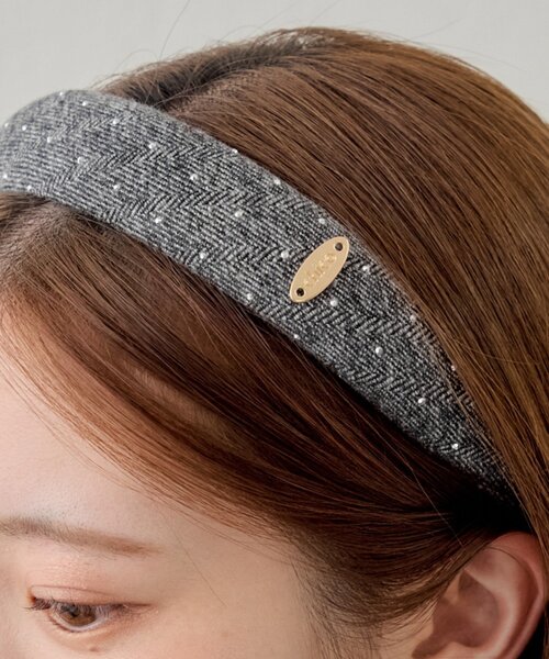 Chico（チコ）の「ツイードビジューカチューシャ（カチューシャ・レディース・ブラウン/グレー・FREE）」の4枚目の写真