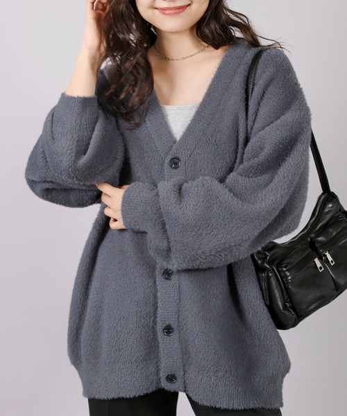 SPINNS（スピンズ）の「大人カジュアル＆モード/ふわふわシャギーニットカーディガン（カーディガン/ボレロ・メンズ・チャコール/ブラウン/ブラック/ブルー/グレー・ONESIZE）」の3枚目の写真