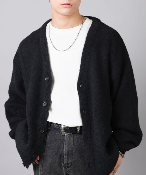 SPINNS（スピンズ）の「大人カジュアル＆モード/ふわふわシャギーニットカーディガン（カーディガン/ボレロ・メンズ・チャコール/ブラウン/ブラック/ブルー/グレー・ONESIZE）」の2枚目の写真